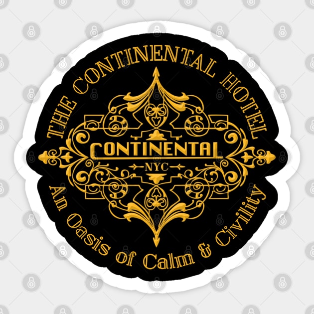 The Continental Hotel Sticker by Nazonian